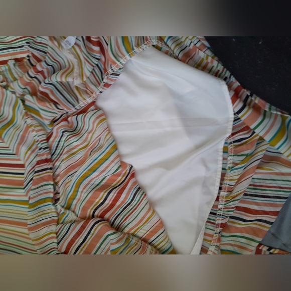 Multicolor stripped maxi chiffon dress size L - Picture 13 of 14